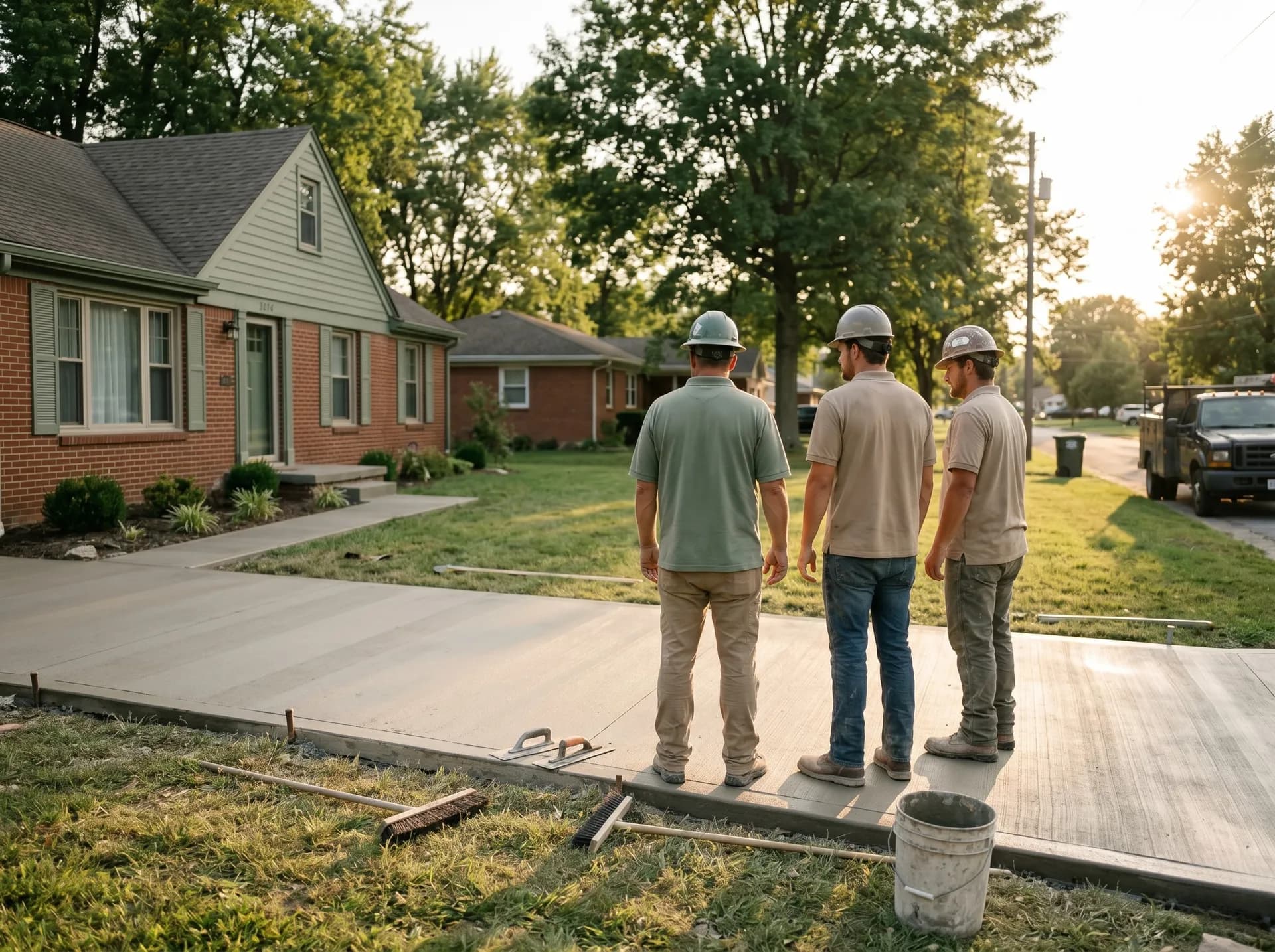 The McCaslin family concrete crew in Evansville IN