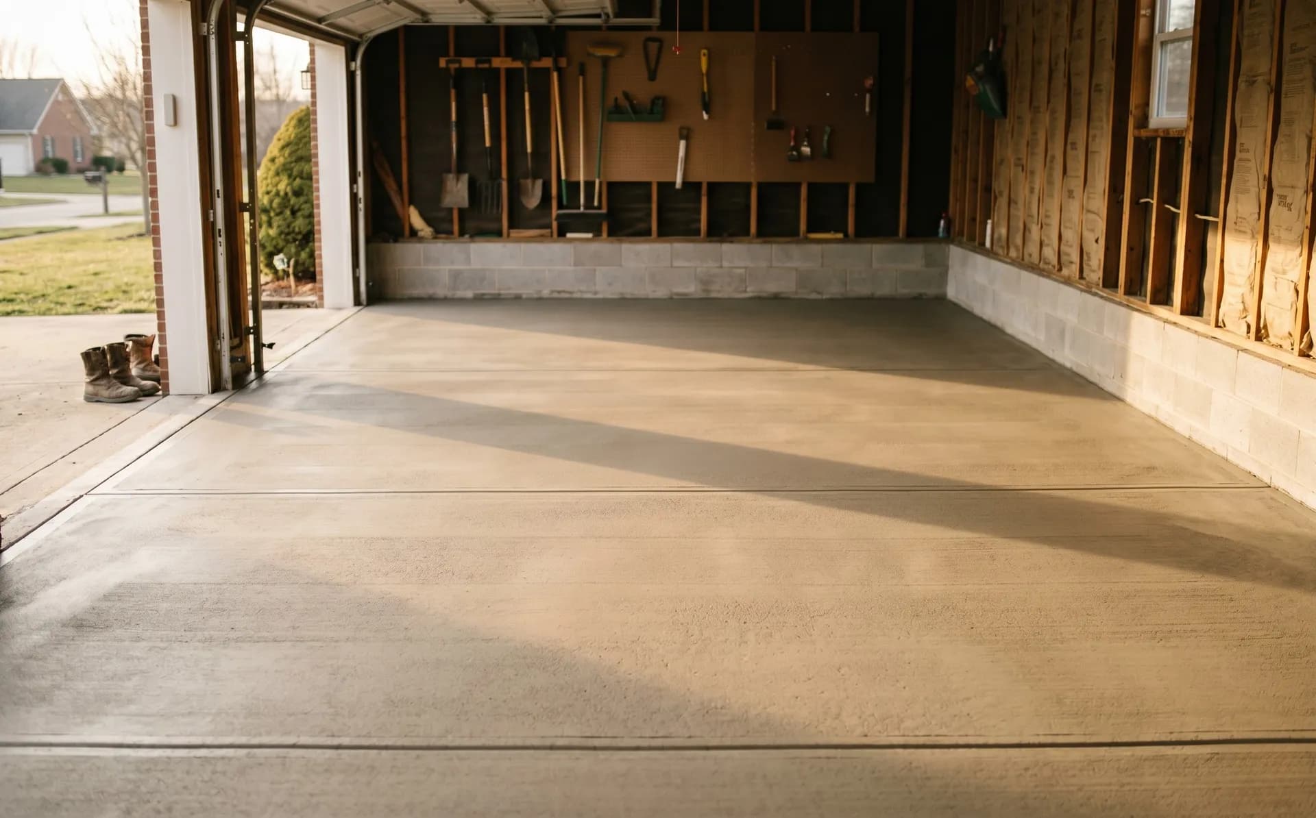 Residential concrete project — Garage Floor Pour in Evansville, IN