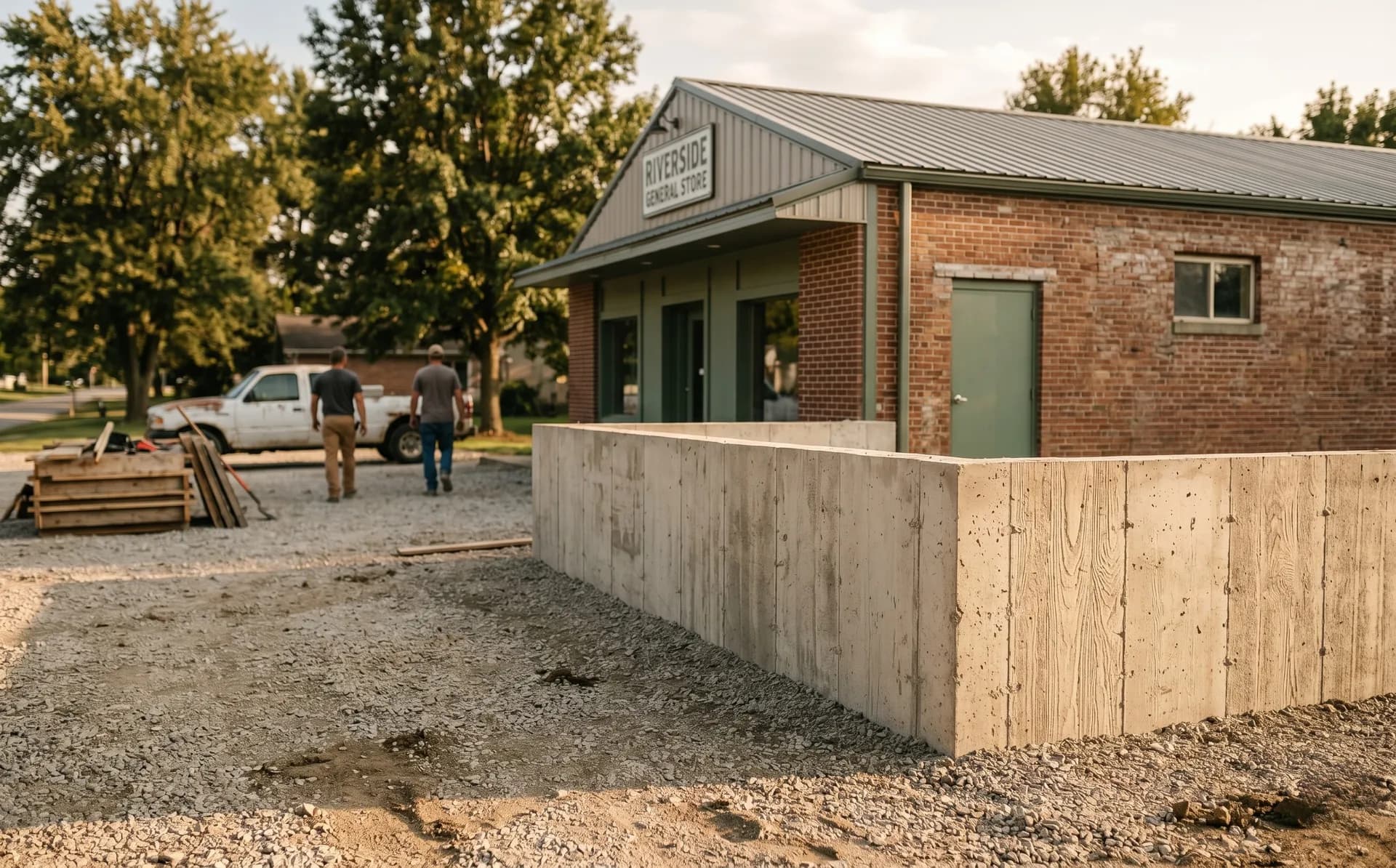 Residential concrete project — Backyard Patio & Fire Pit in Evansville, IN