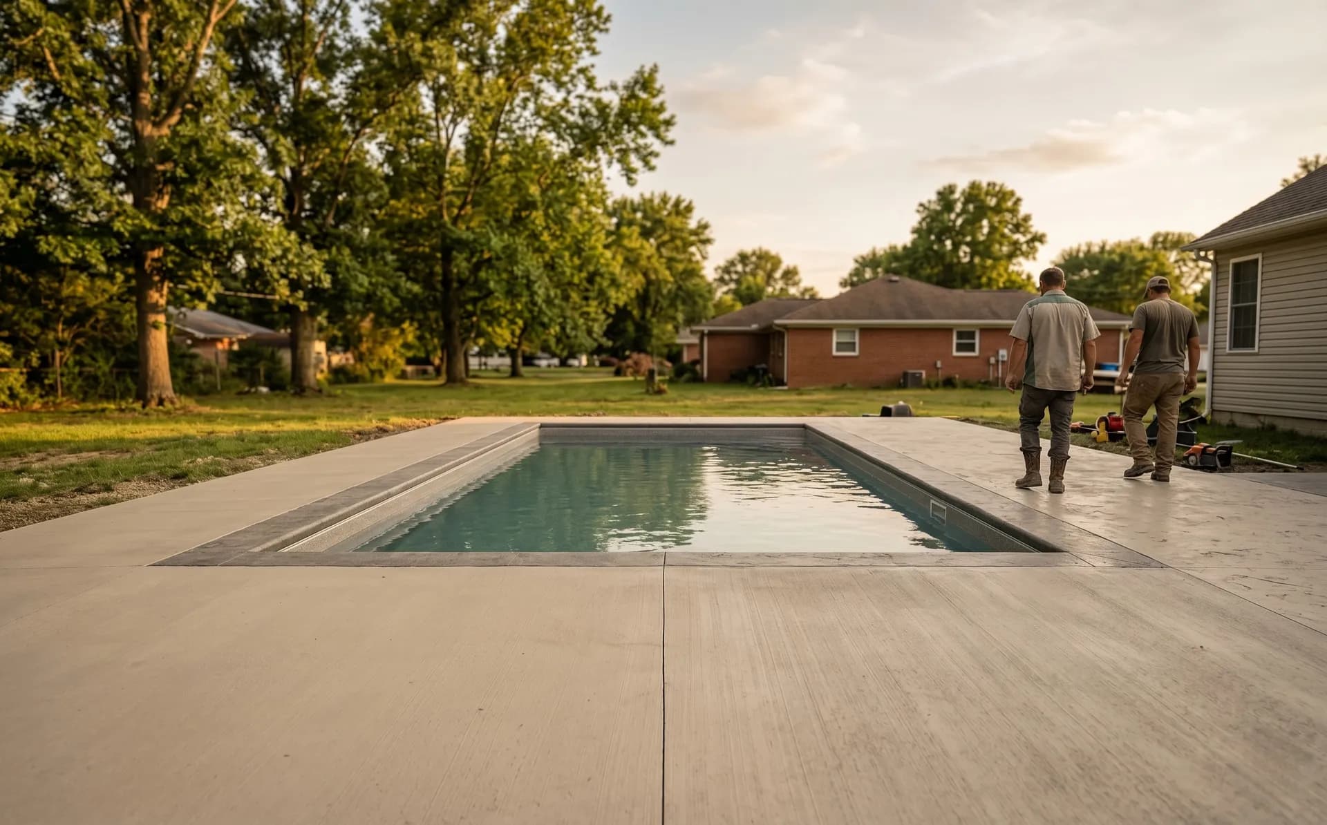 Decorative concrete project — Decorative Pool Deck in Newburgh, IN