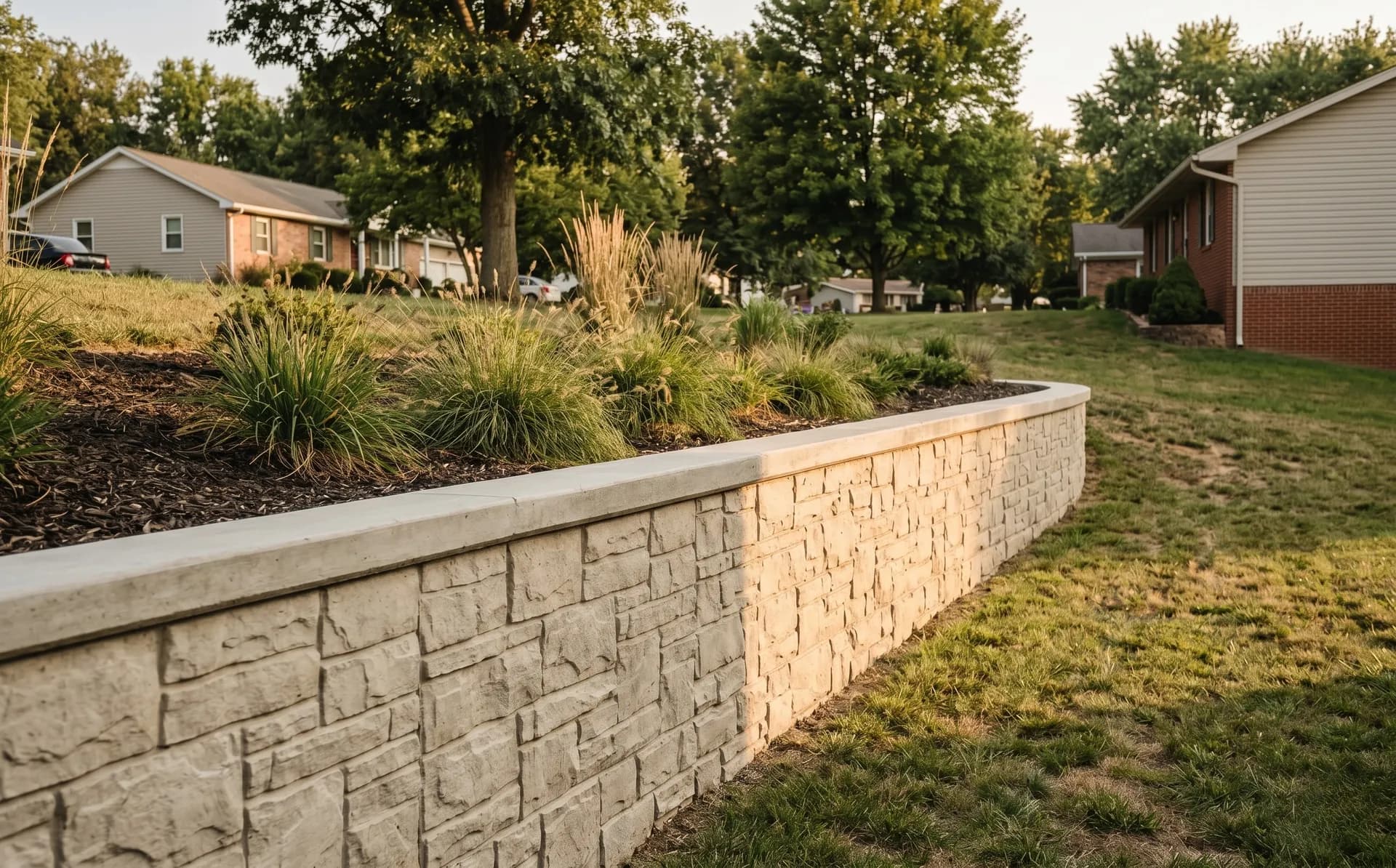 Specialty concrete project — Retaining Wall in Newburgh, IN
