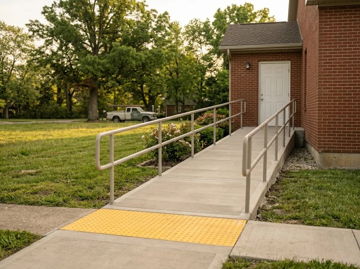 Church accessible entrance ramp in Newburgh, IN