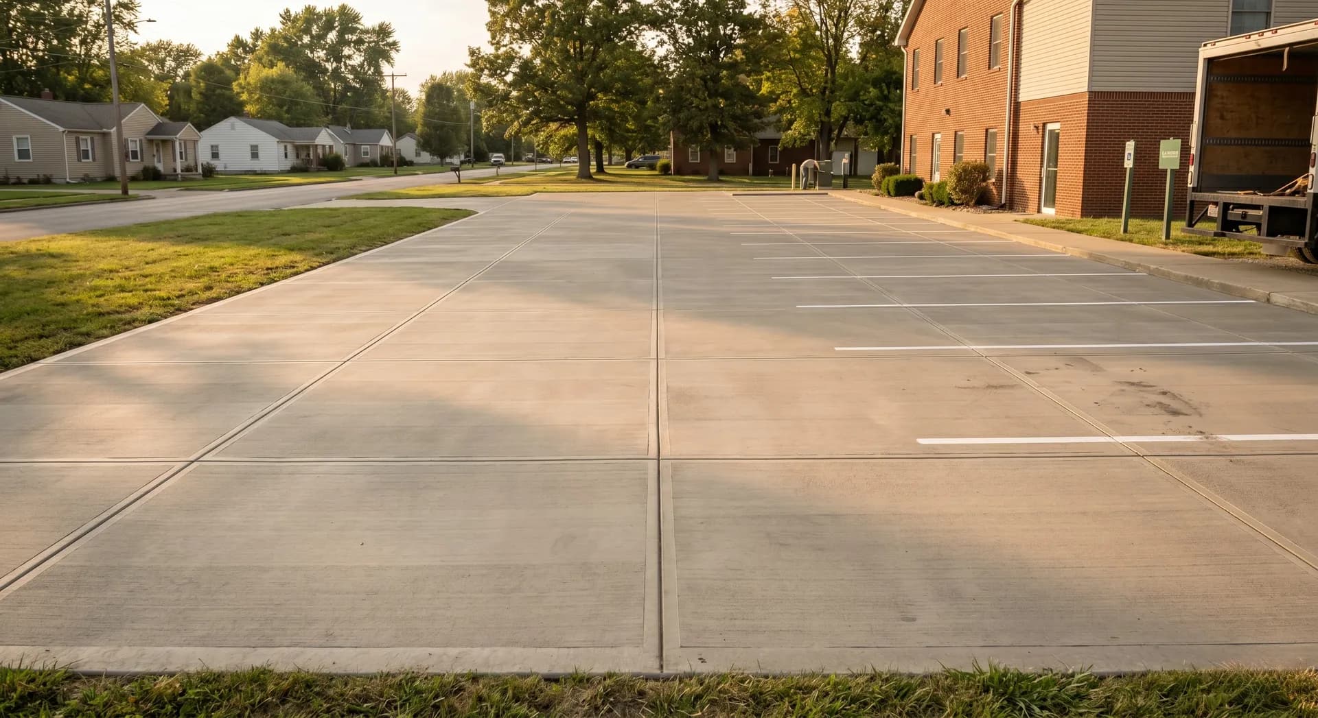 Industrial parking area with heavy-duty slab, Evansville