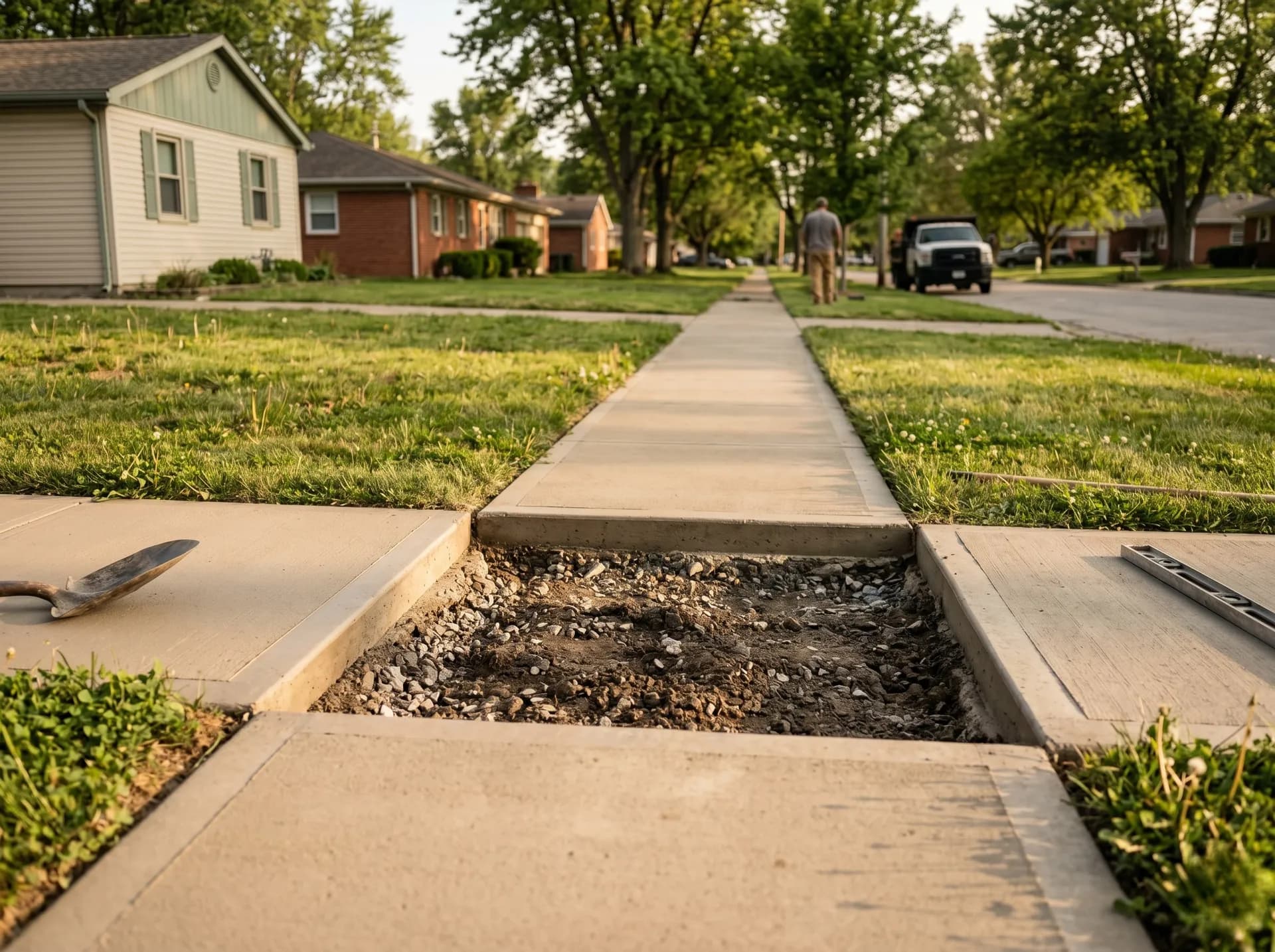 Sidewalk section removal in Warrick County