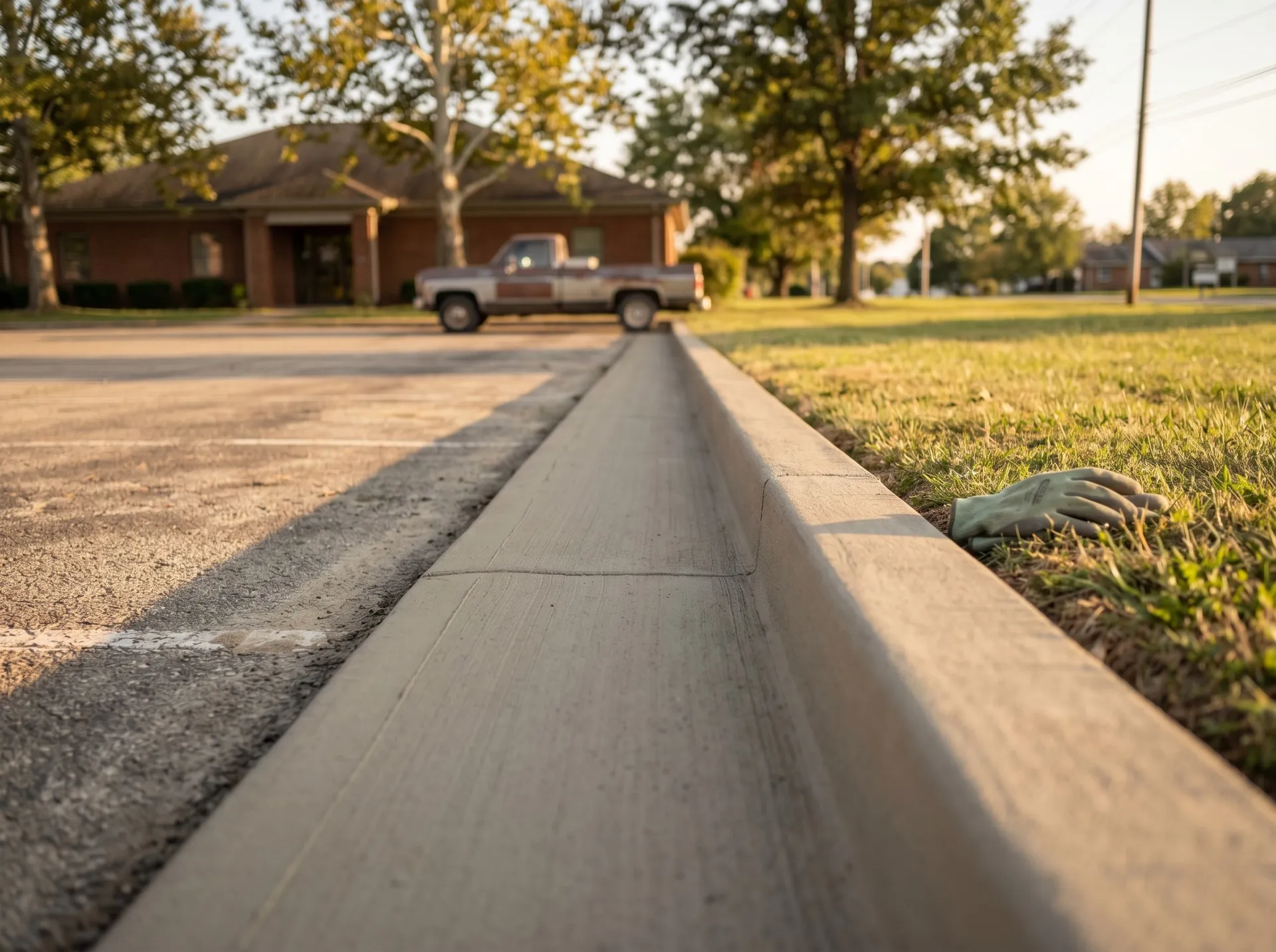 Residential driveway curb border in Newburgh, IN