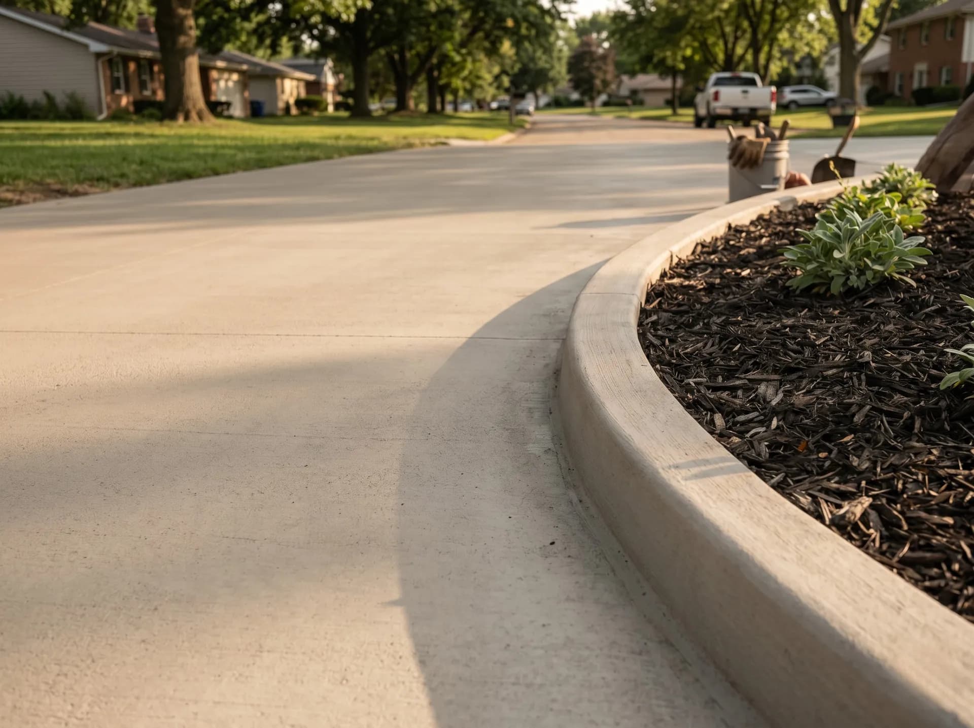 Curb and gutter combination at retail center, Warrick County