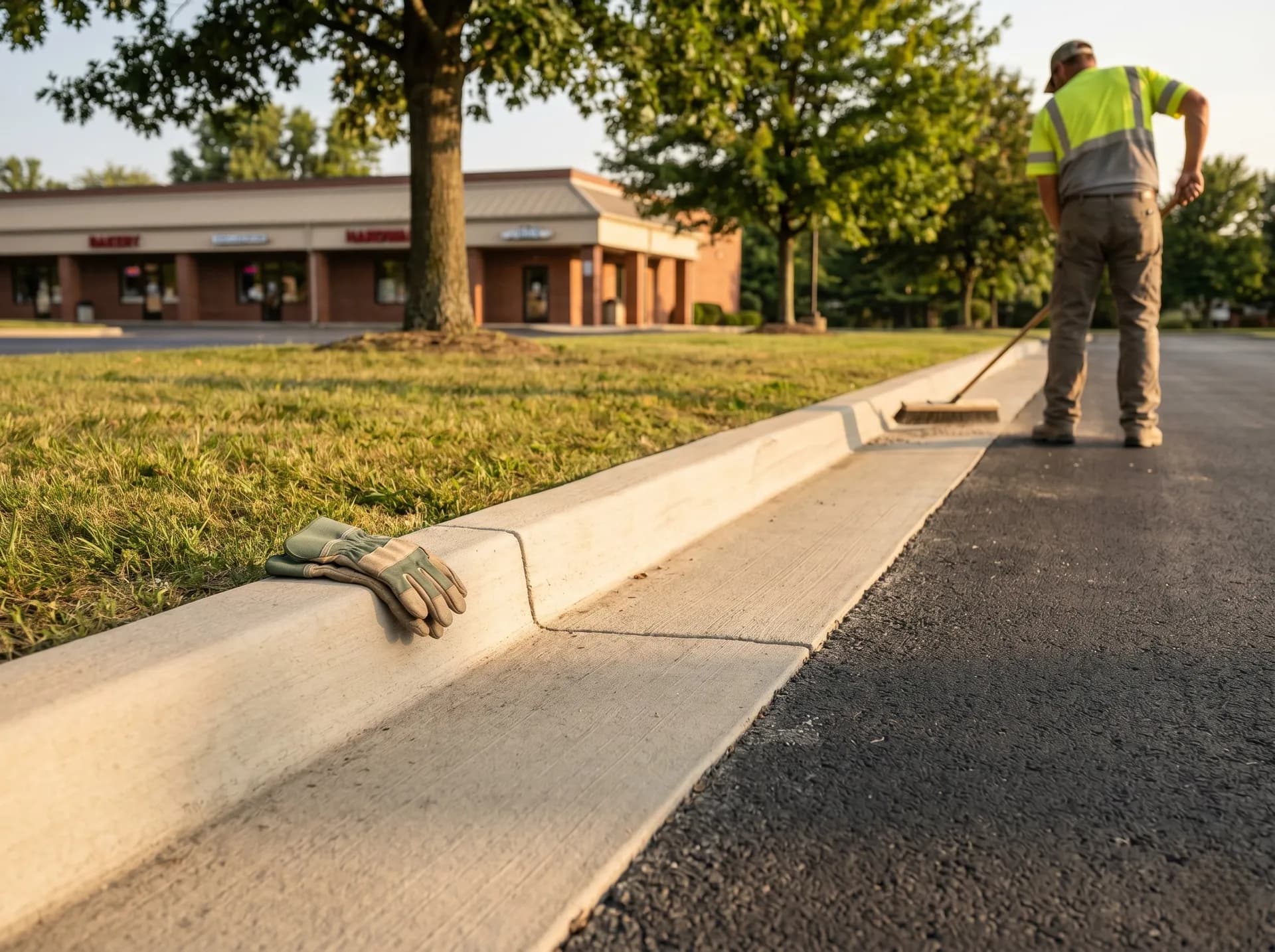 Landscape island curbing in Evansville
