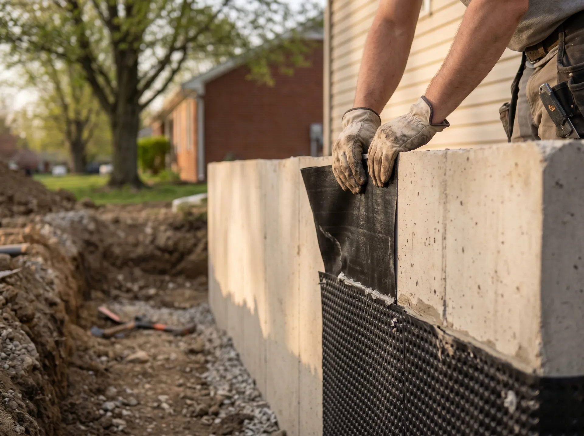 Walkout basement wall pour in Warrick County