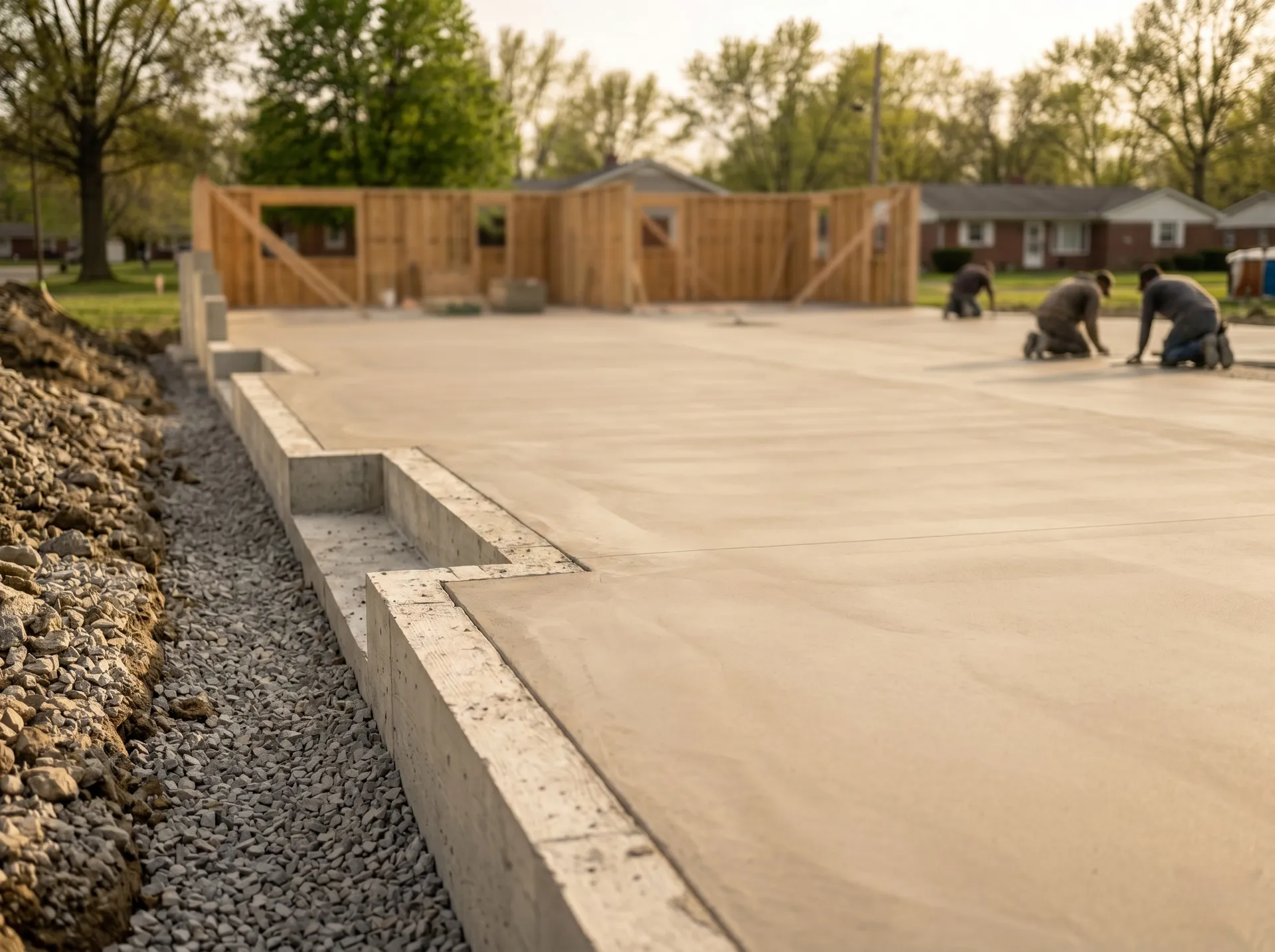 Stem wall and footing system in Newburgh, IN