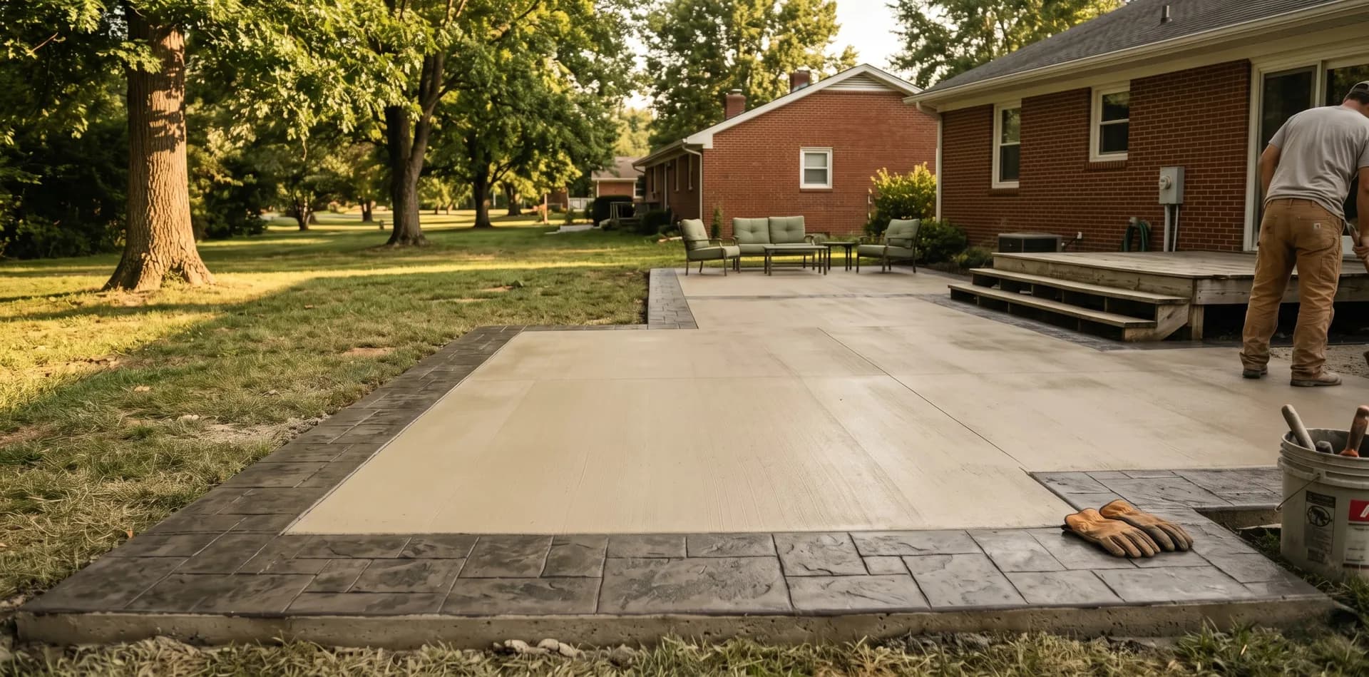 Decorative Borders concrete finish in Evansville IN