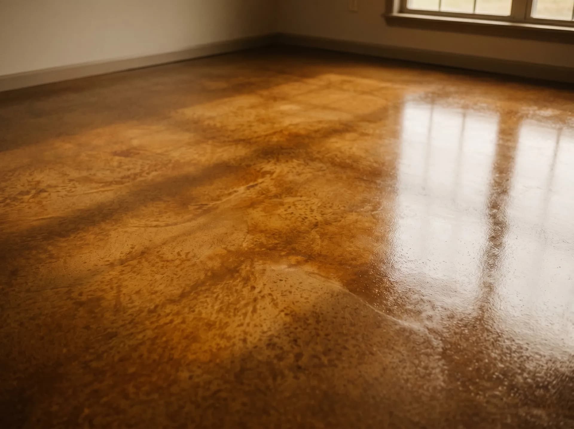 Stained interior concrete floor in Evansville